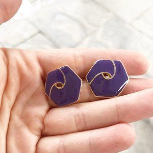 ❄️ Vintage Patterned Hexagon Earrings ❄️